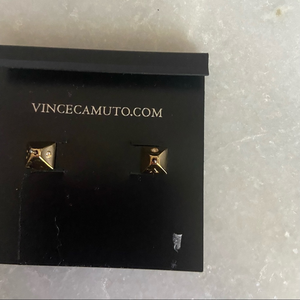 Vince Camuto Gold tone Earrings Rhinestone Studs - Picture 3 of 3
